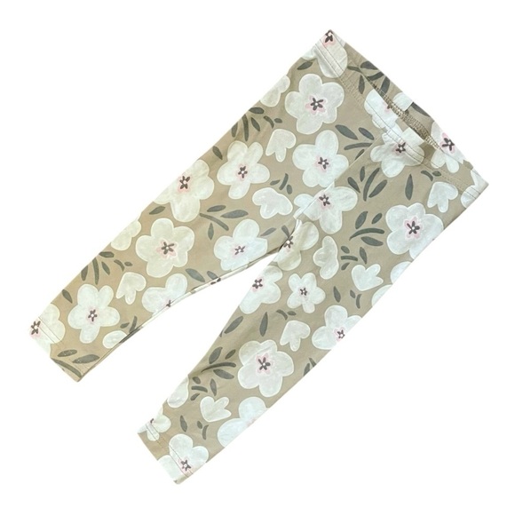 Carter’s casual Floral Print grey leggings pull-on elastic waist Girls 18 Mo - Picture 2 of 8